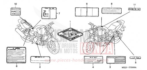 CAUTION LABEL (CB1300/A/F/F1) CB1300F3 de 2003